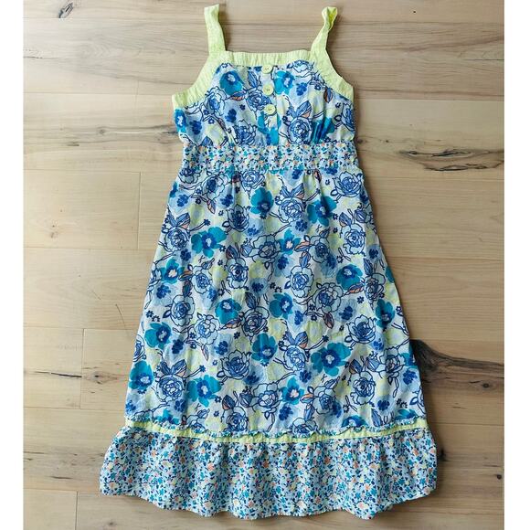 Hannah Andersson Womens Sundress Cottagecore Blue yellow Floral Print Runs Small - Picture 6 of 10